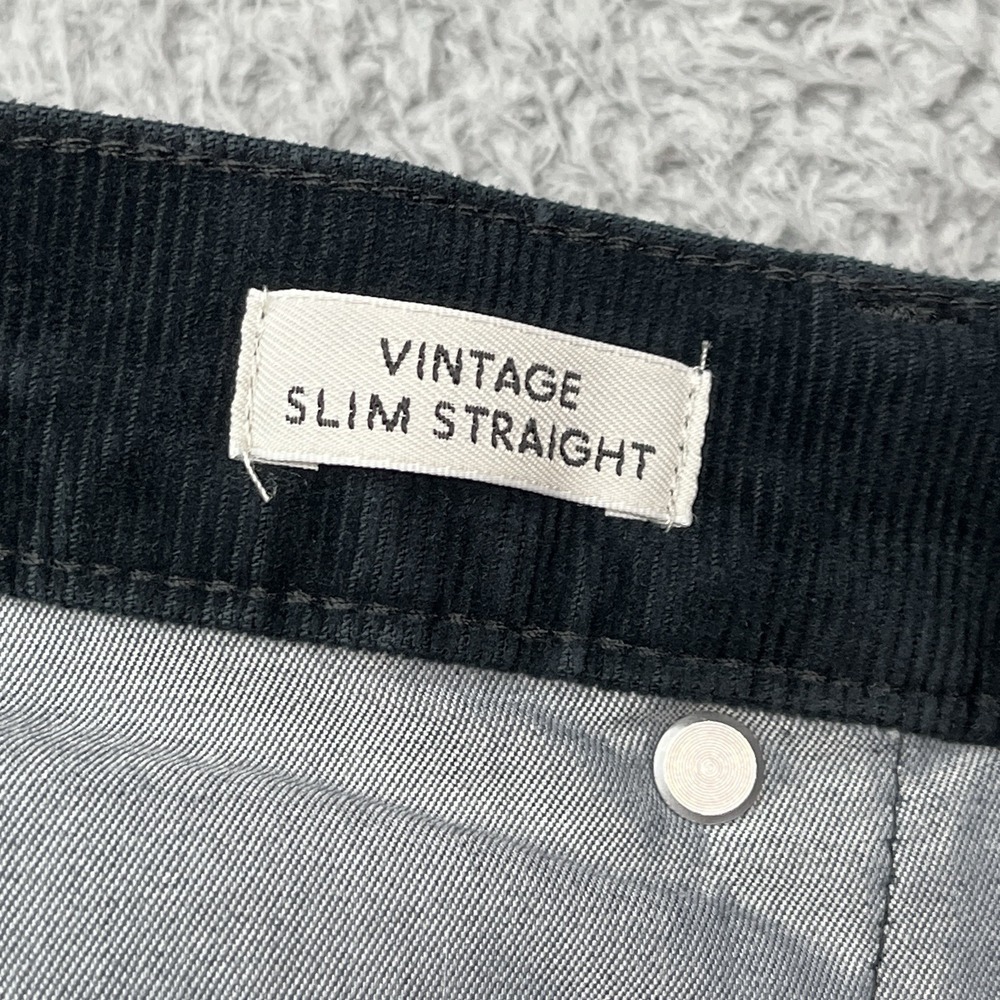 J Crew Corduroy Pants‎ Womens 32x27 Black Vintage Slim Straight Classic Preppy - Picture 9 of 10
